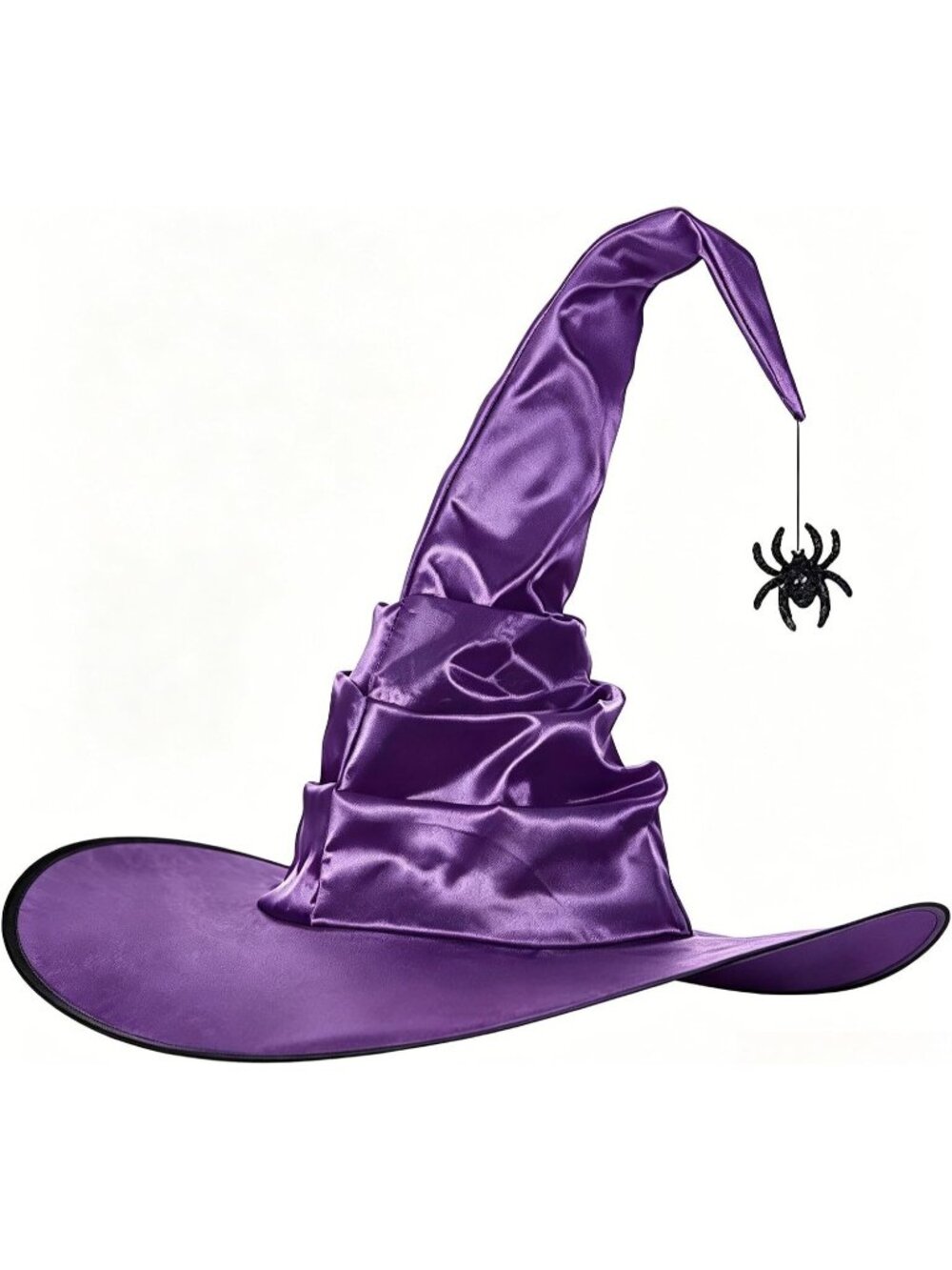 🎃Women's Purple Spider 18 Inches Wicked Wizard Hat with Wide Brim Witch Hats